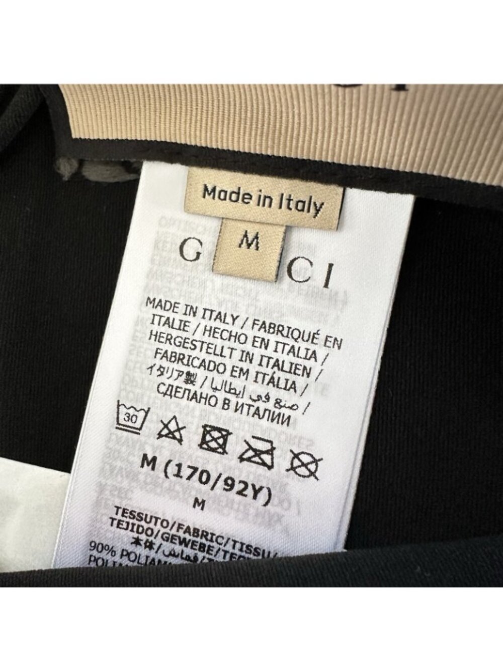 NWT GUCCI - Jersey Top Black Logo Sz M 100% Authentic - Picture 6 of 7